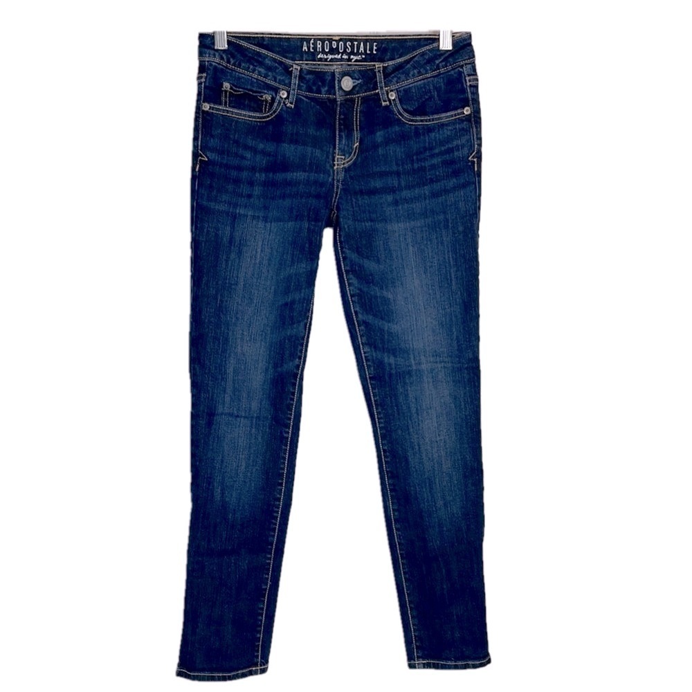Aeropostale Women’s Size 4 Short Skinny Dark Wash Stretch Denim Jeans Like New